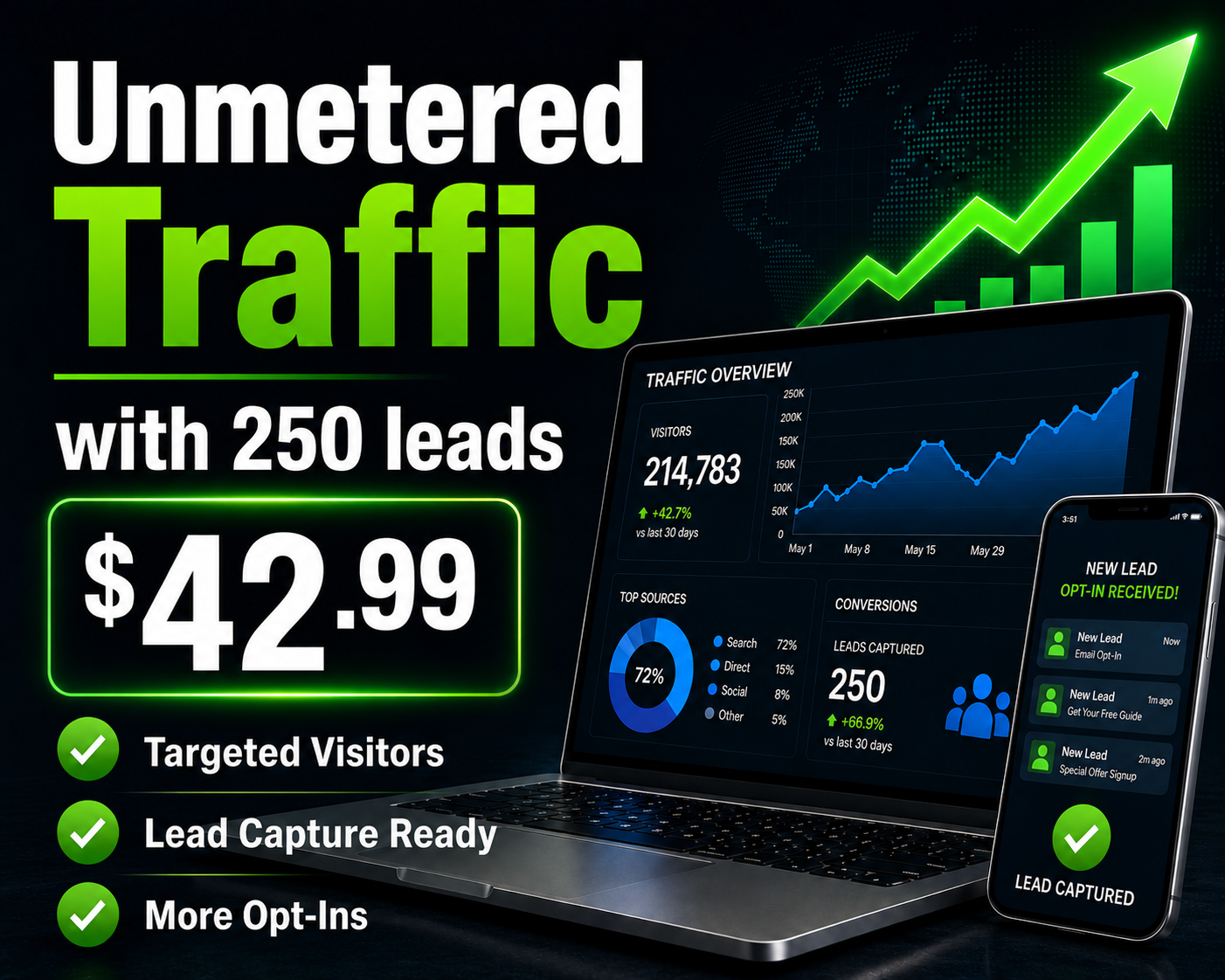 100 Leads package - $42.99